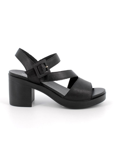 SANDALO CON TACCO IGI&CO DONNA CAPRA TAMPONATA NERO TACCO 6,8CM 7674200