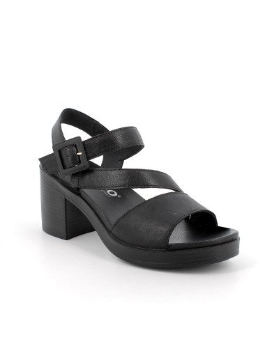 SANDALO CON TACCO IGI&CO DONNA CAPRA TAMPONATA NERO TACCO 6,8CM 7674200