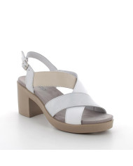 SANDALO CON TACCO IGI&CO DONNA VIT.LAM.FOG/CAP ARGENTO/BIANCO TACCO 6,8CM 7674155