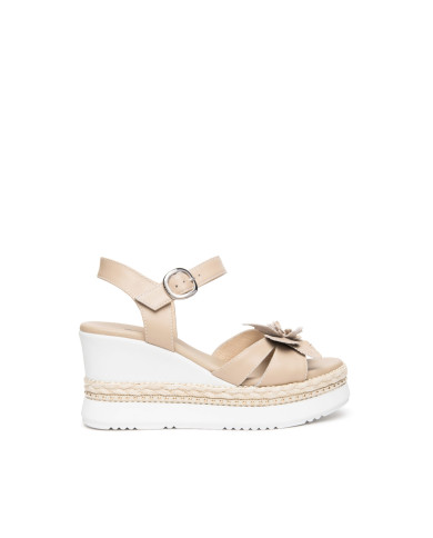 SANDALO CON ZEPPA NEROGIARDINI DONNA TAMIGI LINO PU.MONOD.BAGHERIA E616012D/453