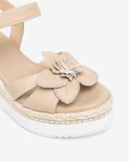 SANDALO CON ZEPPA NEROGIARDINI DONNA TAMIGI LINO PU.MONOD.BAGHERIA E616012D/453