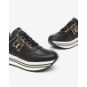 SNEAKERS NEROGIARDINI DONNA GUANTO NERO T.BRILL PLATINO  PU.BETA  PANNA I411560D/100