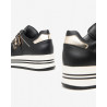SNEAKERS NEROGIARDINI DONNA GUANTO NERO T.BRILL PLATINO  PU.BETA  PANNA I411560D/100