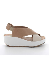 SANDALO CON ZEPPA IGI&CO DONNA CAPRA TAMPONATA CORDA/PANNA 7665722