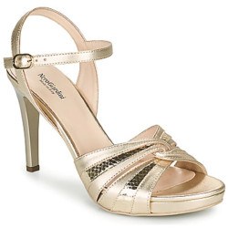 SANDALO CON TACCO NEROGIARDINI DONNA ETOILE MIELE ORO E116501DE/418
