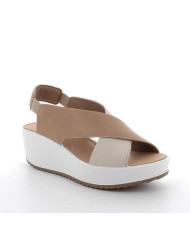 SANDALO CON ZEPPA IGI&CO DONNA CAPRA TAMPONATA CORDA/PANNA 7665722