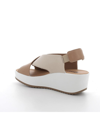 SANDALO CON ZEPPA IGI&CO DONNA CAPRA TAMPONATA CORDA/PANNA 7665722