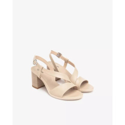 SANDALO CON TACCO NEROGIARDINI DONNA TAMIGI LINO TR AULLA NATURALE TACCO 7CM E510440D/453