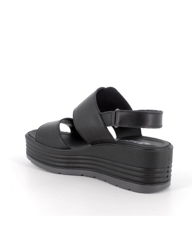 SANDALO CON ZEPPA IGI&CO DONNA   NAPPA SOFT  NERO 7667300