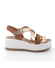 SANDALO CON ZEPPA IGI&CO DONNA  PEL.RI.LA.SPRIN CIPRIA/CUOIO 7667122