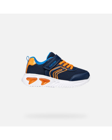 SNEAKERS GEOX BAMBINO JUNIOR  J ASSISTER B. C - MESH+DBK STA NAVY/ORANGE J45DZC 014CE C0820