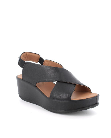 SANDALO CON ZEPPA IGI&CO DONNA CAPRA TAMPONATA NERO 7665700