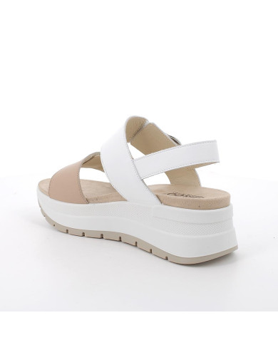 SANDALO CON ZEPPA IGI&CO DONNA VIT.PERG/NAPPA  CASTORO/BIANCO 7677600