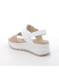 SANDALO CON ZEPPA IGI&CO DONNA VIT.PERG/NAPPA  CASTORO/BIANCO 7677600