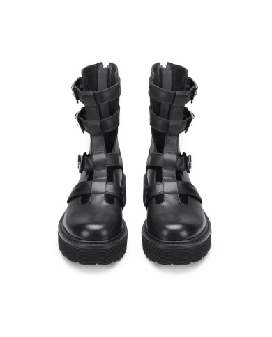 STIVALETTI ANFIBIO CULT DONNA SLASH 4437 MID W LEATHER BLACK CLW443700