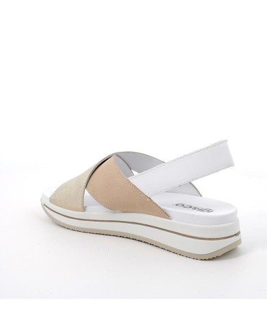 SANDALO CON ZEPPA IGI&CO DONNA NABUK CAPRA BEIGE PLATINO 5677522