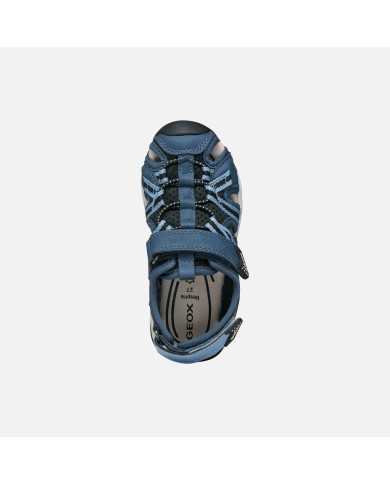 SANDALO GEOX BAMBINO JUNIOR J BOREALIS B. B - MESH+SIN.CER DENIM/BLACK