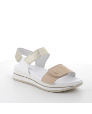 SANDALO CON ZEPPA IGI&CO DONNA NABUK CAPRA BEIGE/BIANCO 5677722