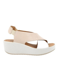 SANDALO CON ZEPPA IGI&CO DONNA CAPRA TAMPONATA PANNA/BIANCO 5668811