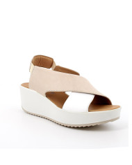 SANDALO CON ZEPPA IGI&CO DONNA CAPRA TAMPONATA PANNA/BIANCO 5668811