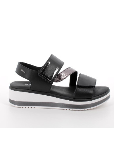 SANDALO CON ZEPPA IGI&CO DONNA NAPPA SOFT  NERO 7687611