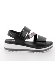 SANDALO CON ZEPPA IGI&CO DONNA NAPPA SOFT  NERO 7687611