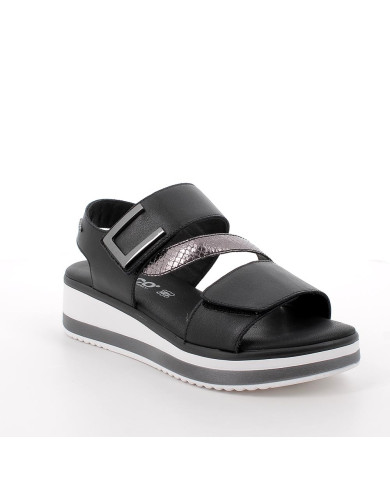 SANDALO CON ZEPPA IGI&CO DONNA NAPPA SOFT  NERO 7687611