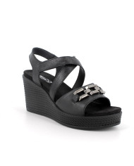 SANDALO CON ZEPPA IGI&CO DONNA NAPPA SOFT NERO 5673800