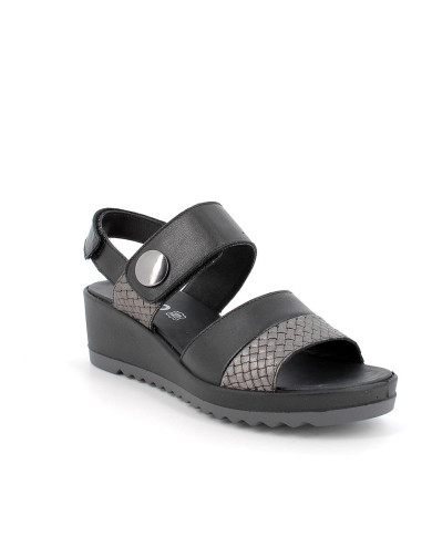 SANDALO CON ZEPPA IGI&CO DONNA NAPPA SOFT NERO 3666100