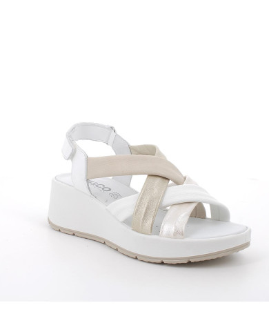 SANDALO CON ZEPPA IGI&CO DONNA SI.NAPPA BOTTAL BIANCO/PLATINO 7666722