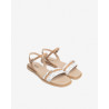 SANDALI NEROGIARDINI DONNA T.GIOVE BIANCO/GRIGI NAPPA PANDORA CORDA  TR FAVARA BEIGE E410480D/707