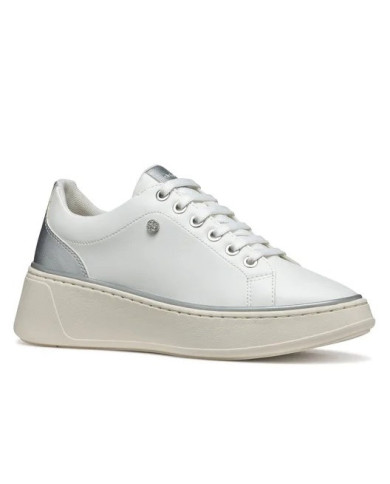 SNEAKERS GEOX DONNA   D SUNNETTY A - GBK+GBK PERL.   WHITE/SILVER D55YHA 054AJ C0007