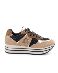 SNEAKERS CON ZEPPA IGI&CO DONNA IN PELLE CARAMEL-NERO GLITTER 4674422