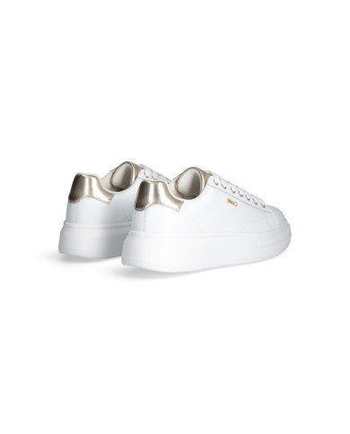 SNEAKERS LIU JO DONNA BABOL 01 - SNEAKER TUMBLED LEATHER/META WHITE/LIGHT GOLD BF5059PX748S1052 