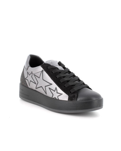 SNEAKERS IGI&CO DONNA IN PELLE NERO/ACCIAIO 6668600