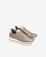 SNEAKERS NEROGIARDINI DONNA BAGOYA BROWN AROLD VELO TALPA T.BRILL PLATINO TR CORVAR BROWN I411556D/322