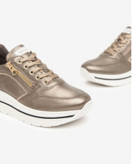 SNEAKERS NEROGIARDINI DONNA BAGOYA BROWN AROLD VELO TALPA T.BRILL PLATINO TR CORVAR BROWN I411556D/322