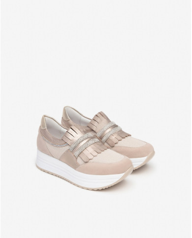 SNEAKERS NEROGIARDINI DONNA PELLE TELA FEMME E409815D/677P