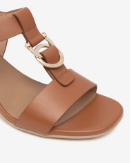 SANDALO CON TACCO NEROGIARDINI DONNA ARMENIA COGNAC TPU LOZZA FEN NATURALE TACCO 5,5CM E615870D/329