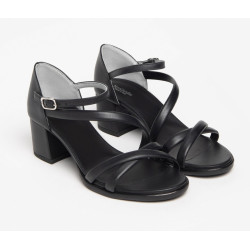 SANDALO CON TACCO NEROGIARDINI DONNA TAMIGI NERO TR ROSE NERO E307570D/100