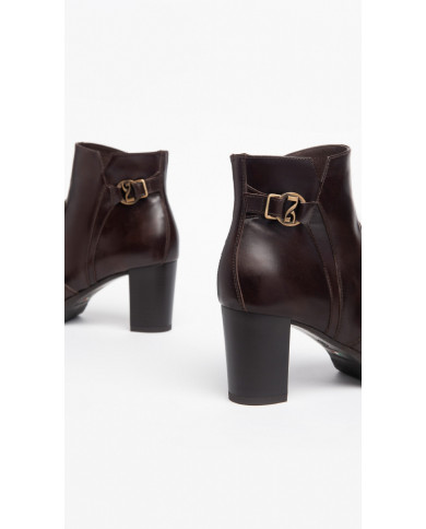 TRONCHETTI NEROGIARDINI DONNA IN PELLE TESTA DI MORO 7CM I308241D/3000