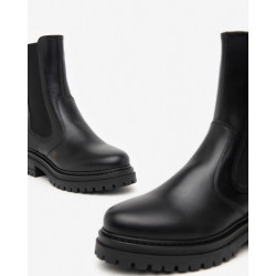 STIVALETTO NEROGIARDINI DONNA CHELSEA IN PELLE GUANTO NERO TR FOLGARIA I411830D/100