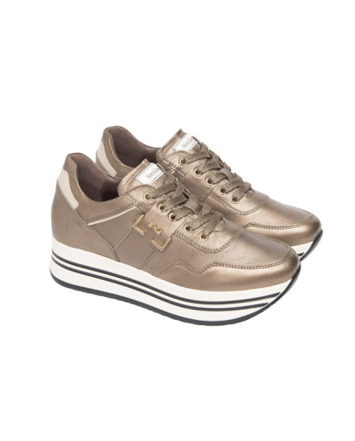 SNEAKERS NEROGIARDINI DONNA IN PELLE BROWN SAUVAGE IVORY I308380D/322