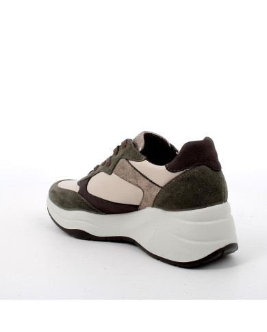 SNEAKERS  IGI&CO DONNA IN PELLE ECRU/BOSCO 4675833