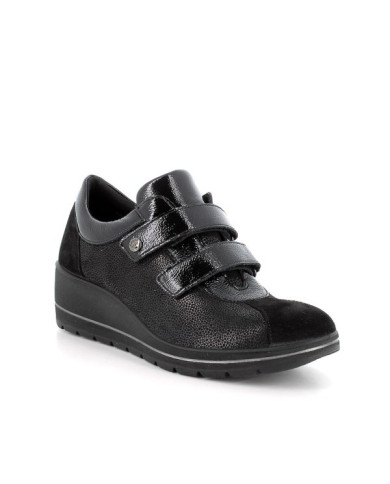 SNEAKERS ENVAL SOFT DONNA NERO LAMINATO ZEPPA 4,7CM 6764800