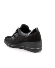 SNEAKERS ENVAL SOFT DONNA NERO LAMINATO ZEPPA 4,7CM 6764800