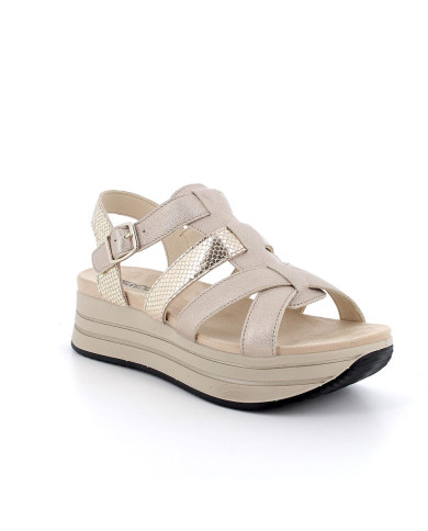 SANDALO CON ZEPPA IGI&CO DONNA PELLE NAPPA CHAMPAGNE 5678944