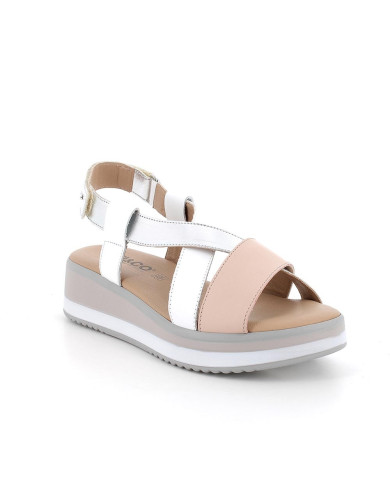 SANDALO CON ZEPPA IGI&CO DONNA PELLE SINTETICA BIANCO/ARGENTO 5685311