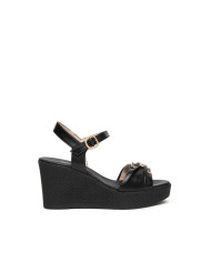 SANDALO CON ZEPPA NEROGIARDINI DONNA NAPPA PANDORA NERO PU.MONOD.GELA E615980D/100