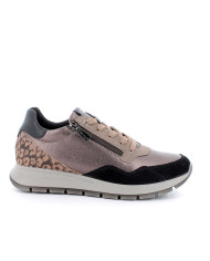 SNEAKERS DONNA BRONZO IN PELLE ZIP+LACCI 6672566